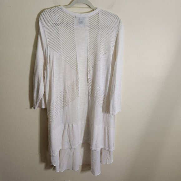 Kate & Mallory Neutral Lightweight Open Mixed Media Cardigan Sweater Size 2X - Picture 2 of 5